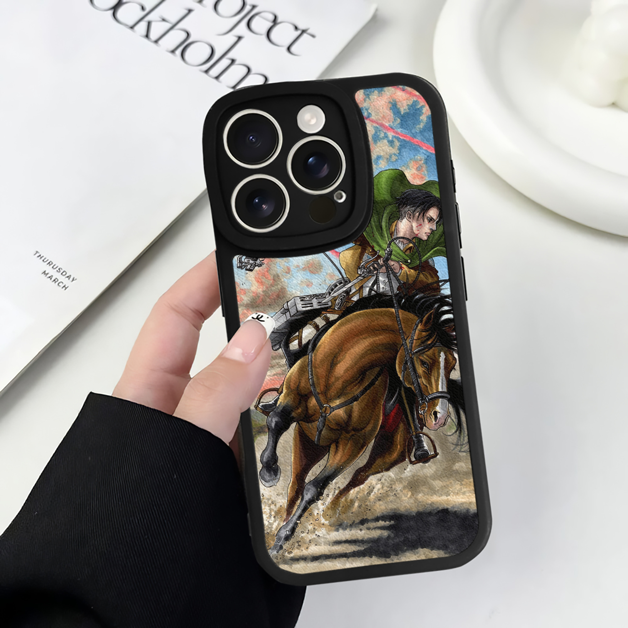（画像用） 進撃の巨人 Attack on Titan 【iPhone 16シリーズ対応】シリコンスマホケース（レザー調） 材質：シリコン